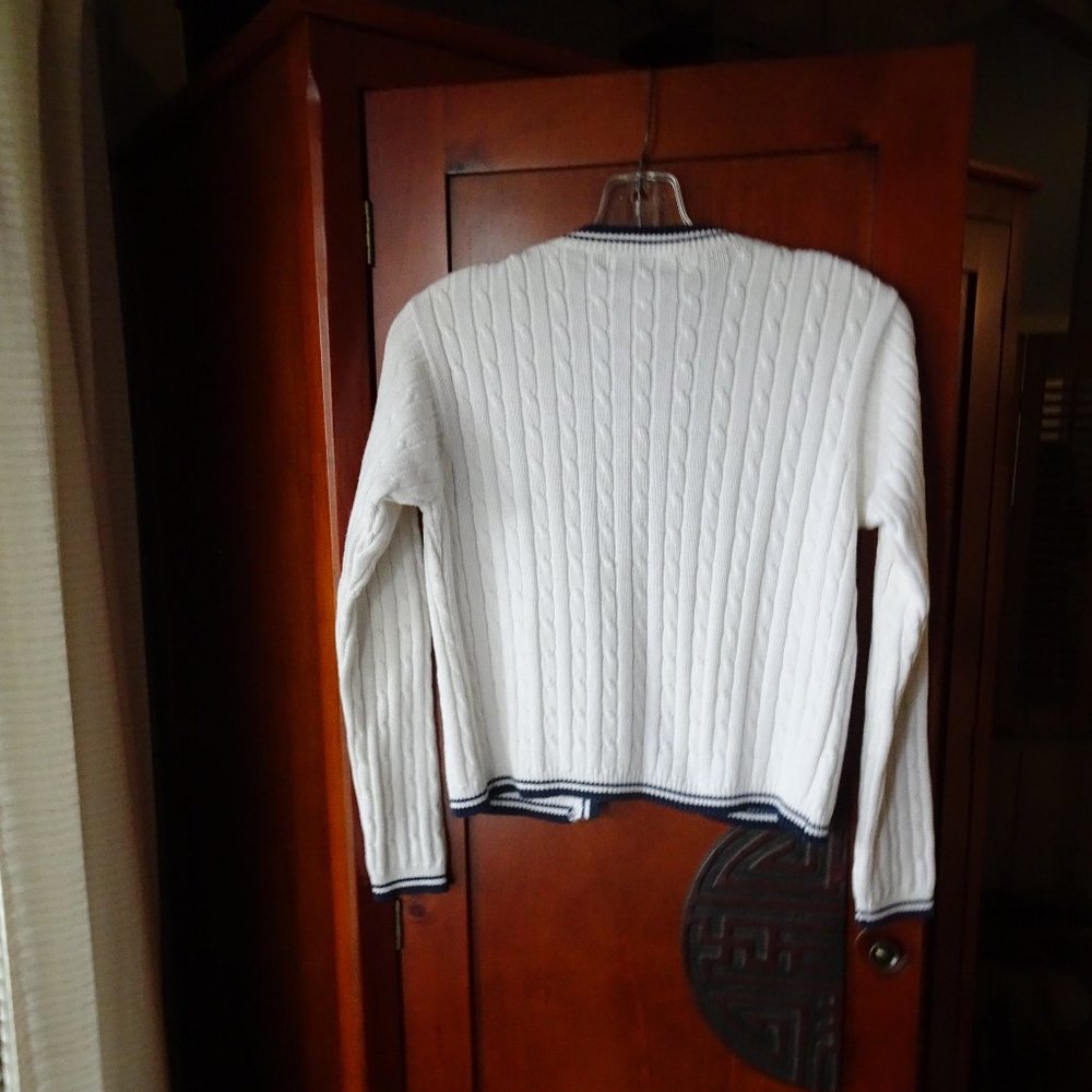 Vtg Marsh Landing White Preppy School Girl Sweater S View 4